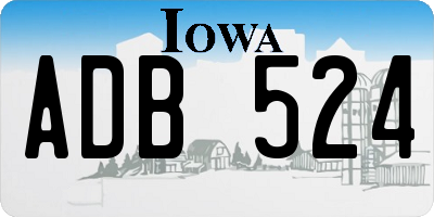 IA license plate ADB524