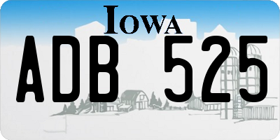 IA license plate ADB525