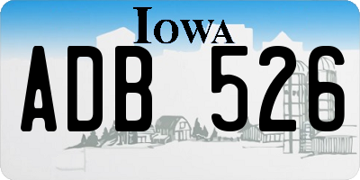 IA license plate ADB526