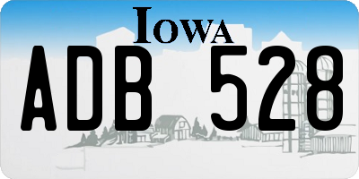 IA license plate ADB528