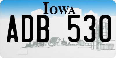 IA license plate ADB530