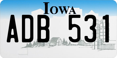 IA license plate ADB531