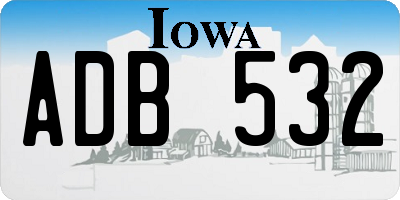 IA license plate ADB532