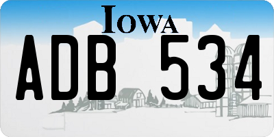 IA license plate ADB534