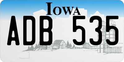 IA license plate ADB535