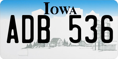 IA license plate ADB536