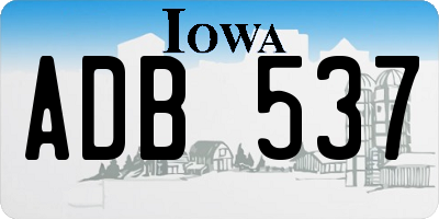 IA license plate ADB537