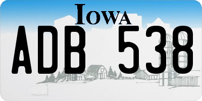 IA license plate ADB538