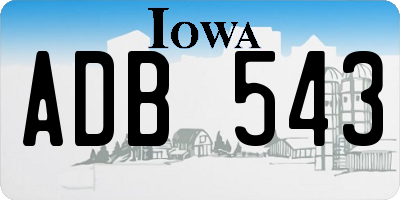 IA license plate ADB543