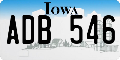 IA license plate ADB546
