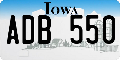 IA license plate ADB550