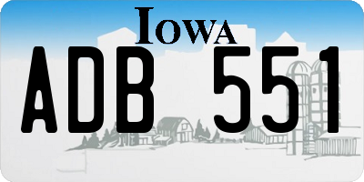 IA license plate ADB551