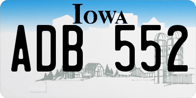 IA license plate ADB552