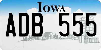 IA license plate ADB555
