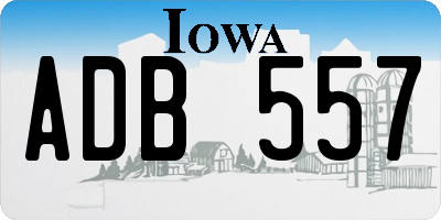 IA license plate ADB557