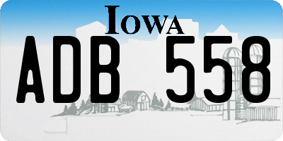 IA license plate ADB558