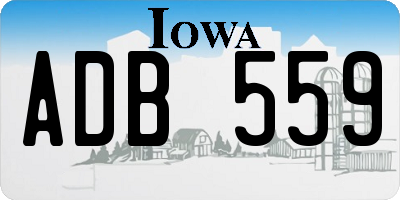 IA license plate ADB559