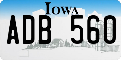 IA license plate ADB560