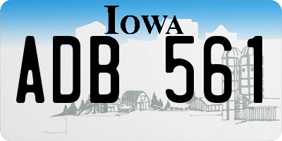 IA license plate ADB561