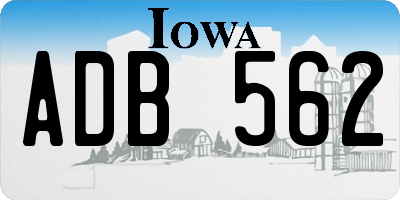 IA license plate ADB562