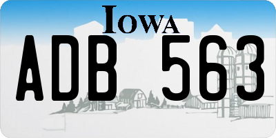 IA license plate ADB563