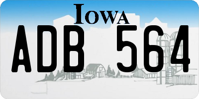 IA license plate ADB564