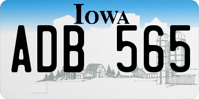 IA license plate ADB565