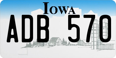 IA license plate ADB570