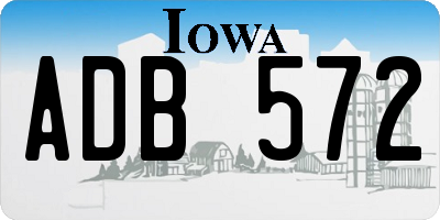 IA license plate ADB572
