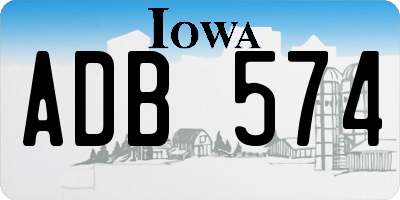 IA license plate ADB574