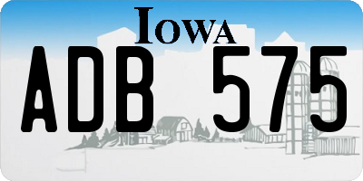 IA license plate ADB575