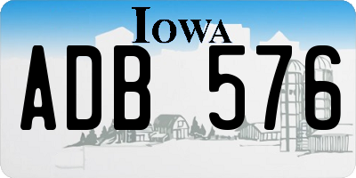 IA license plate ADB576