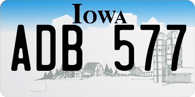 IA license plate ADB577