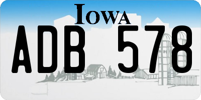 IA license plate ADB578