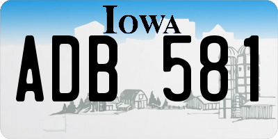 IA license plate ADB581