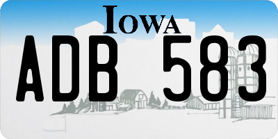 IA license plate ADB583