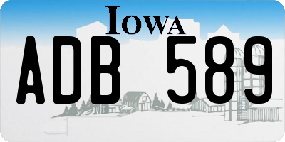 IA license plate ADB589