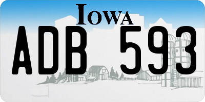 IA license plate ADB593
