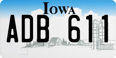 IA license plate ADB611