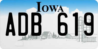 IA license plate ADB619