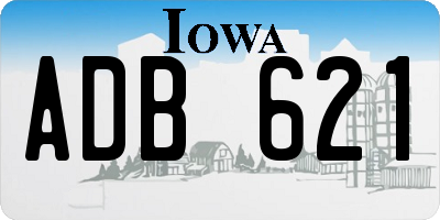 IA license plate ADB621