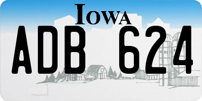 IA license plate ADB624
