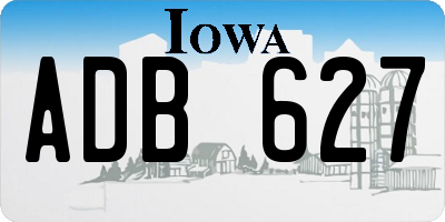 IA license plate ADB627
