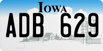 IA license plate ADB629
