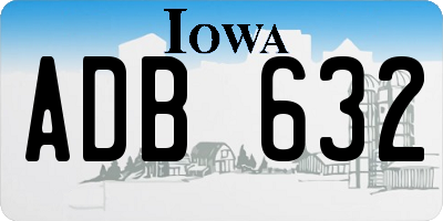 IA license plate ADB632