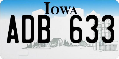 IA license plate ADB633