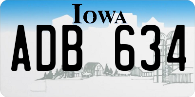 IA license plate ADB634