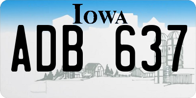 IA license plate ADB637