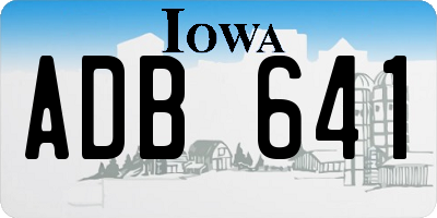 IA license plate ADB641