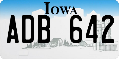 IA license plate ADB642
